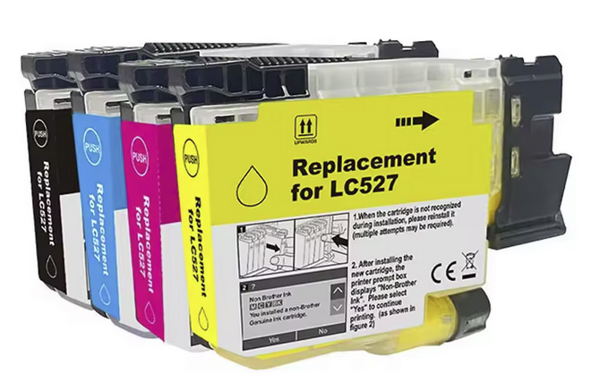 Brother LC-527 Compatible Ink Cartridges full Set of 4 (Black,Cyan,Magenta,Yellow)